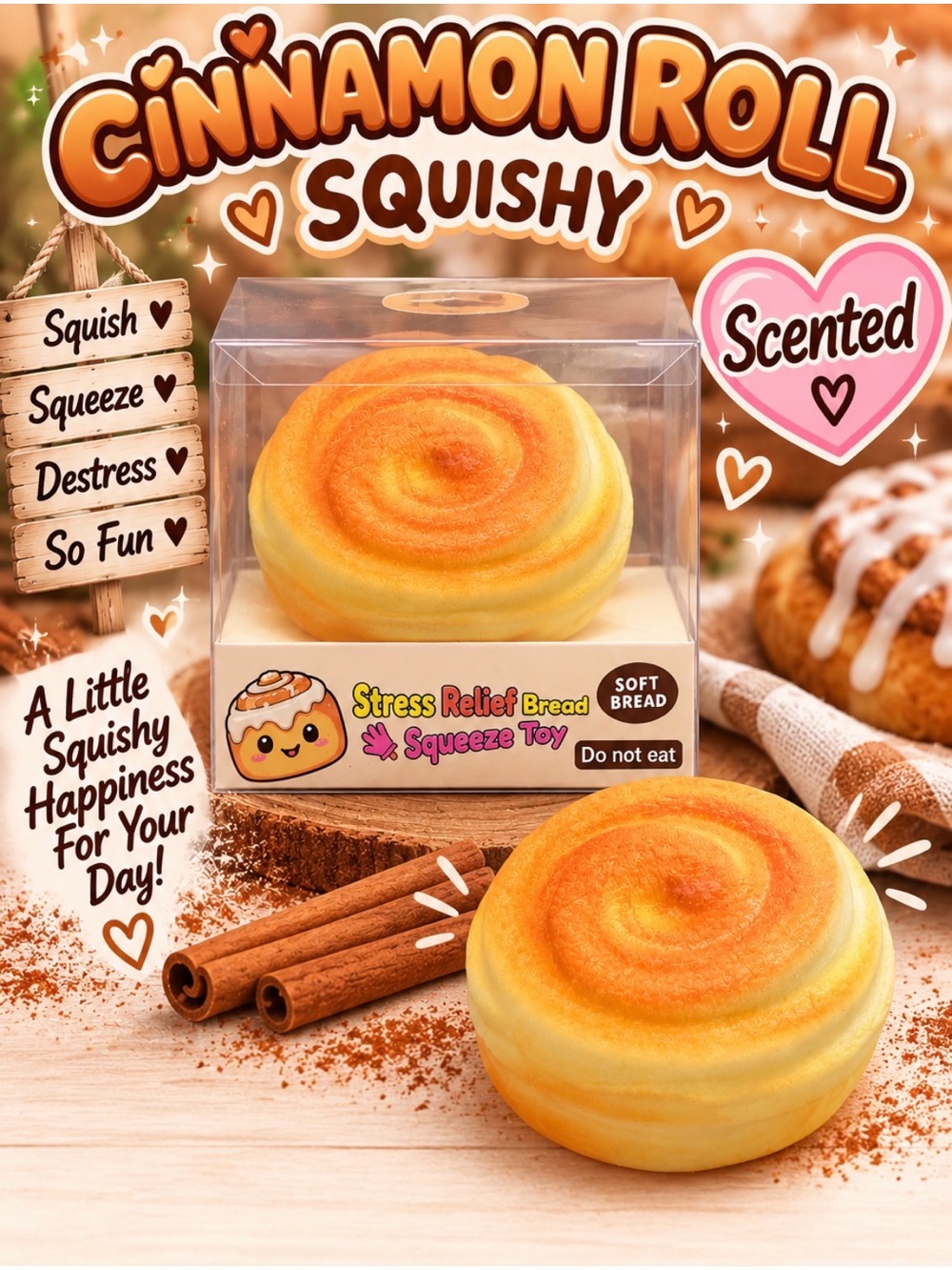 Cinnamon Roll Scented Squishy - Butter Scented